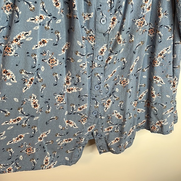 LOVE & LEGEND | Blue Dainty Floral Off Shoulder Strappy Top - Picture 5 of 9